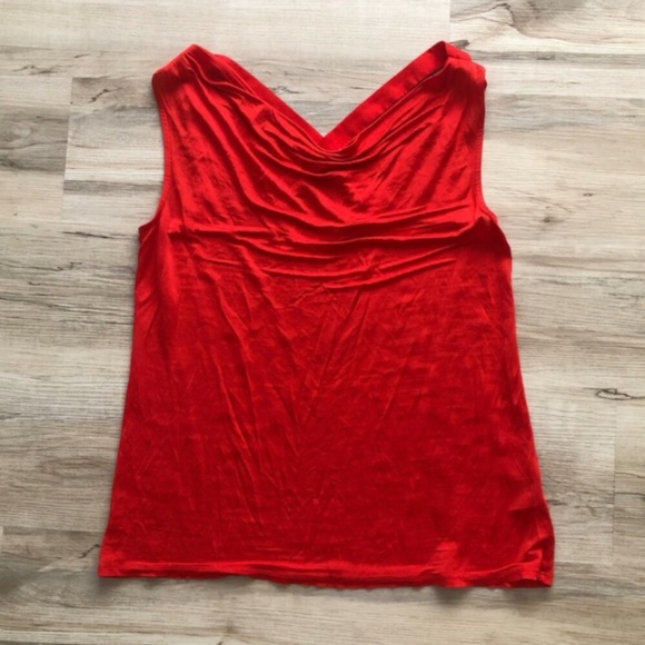 RW&CO. Red Ruched Camisole Tank Top w/ Criss Cross Open Back - Picture 2 of 8